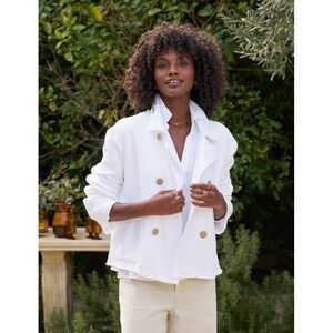 Frank & Eileen Mini Belfast Jacket Women XS White Coastal Minimalist Classic